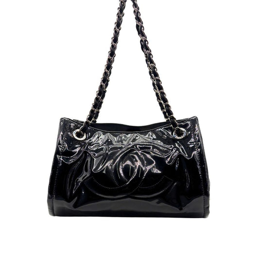 CS065 - CHANEL Black Patent Leather Tote Bag
