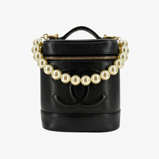 JT247 - CHANEL Vintage Black Vanity Case Bag