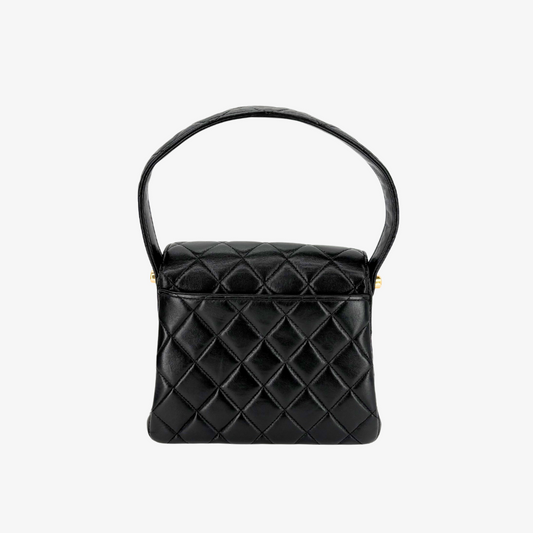 RG742 - CHANEL Vintage Black Lambskin Mini Kelly HandBag