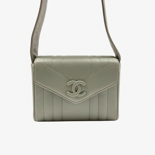 CS108 - CHANEL New Mademoiselle Light Blue Lambskin Shoulder Bag