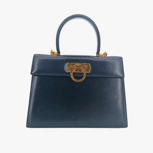 js463-salvatore-ferragamo-black-leather-gancini-shoulder-bag