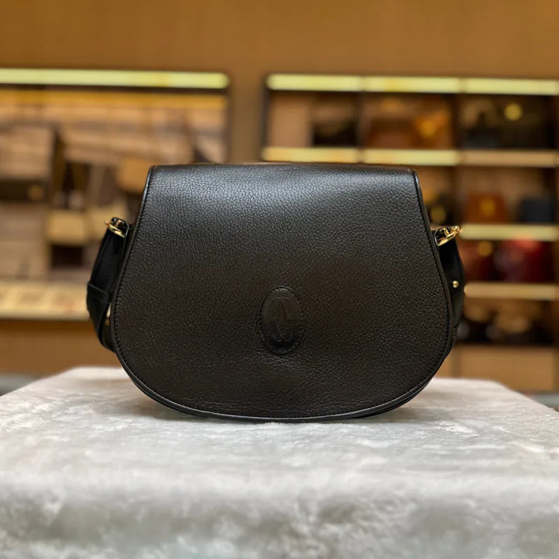 JX658 - Cartier Vintage Black Shoulder Bag – Lovintage