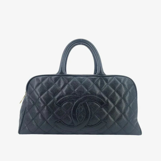 jw593-chanel-vintage-black-caviar-leather-boston-bag