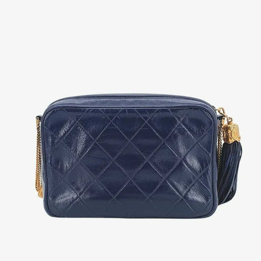 c423-chanel-vintage-navy-lambskin-clover-chain-camera-bag