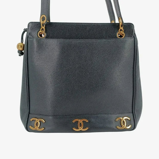 ra167-chanel-vintage-black-caviar-leather-triple-cc-tote-bag