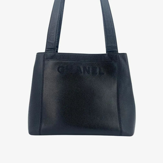 rc245-chanel-vintage-black-caviar-leather-embroidered-logo-tote-bag