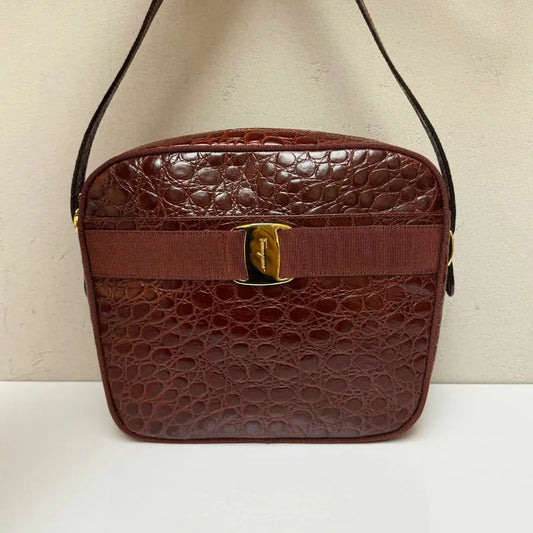 jw584-salvatore-ferragamo-vintage-vara-crocodile-embossed-leather-bag
