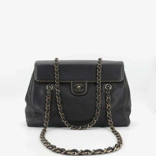 jah121-chanel-vintage-black-caviar-leather-flap-bag