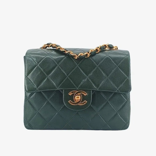 ra122-chanel-vintage-green-lambskin-17cm-mini-square-flap-bag
