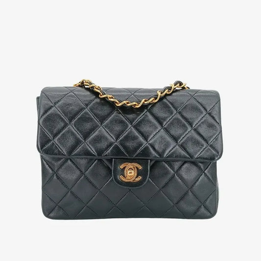 js717-chanel-vintage-black-lambskin-20cm-mini-square-flap-bag