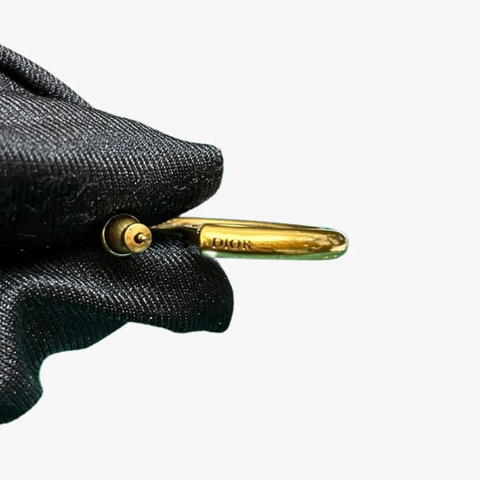 RE110 - CHRISTIAN DIOR Vintage Gold Plated Montaigne Earrings