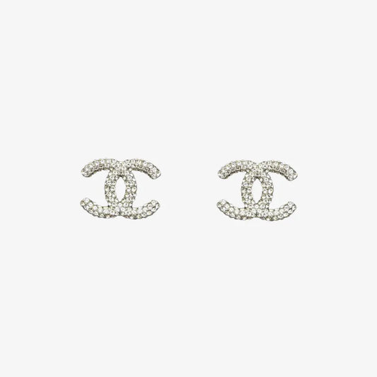 RE379 - CHANEL CC Logo Silver Earrings