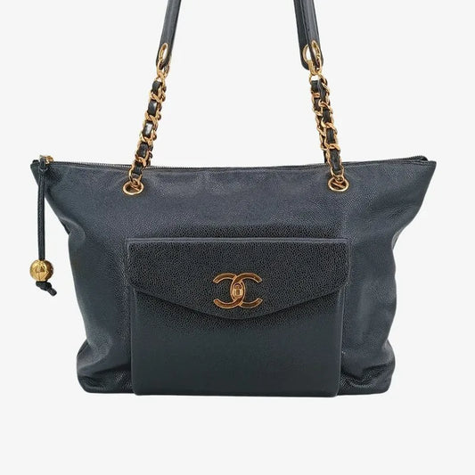 c410-chanel-vintage-black-caviar-leather-tote-bag