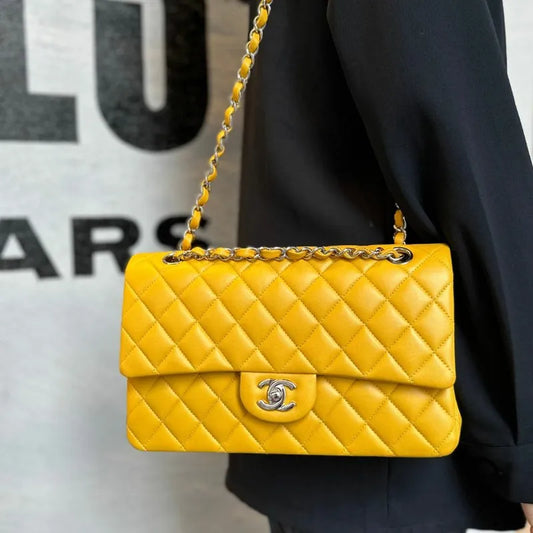 c445-chanel-vintage-yellow-lambskin-25cm-classic-flap-bag