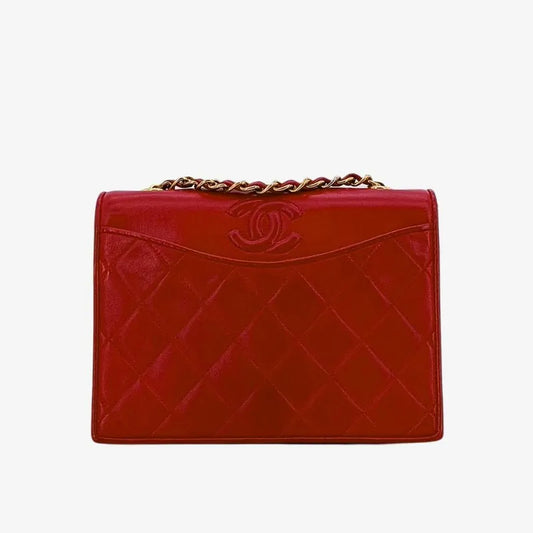 js483-chanel-vintage-red-lambskin-quilted-flap-bag
