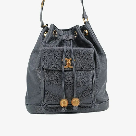 ra522-chanel-vintage-black-caviar-leather-gold-ball-bucket-bag