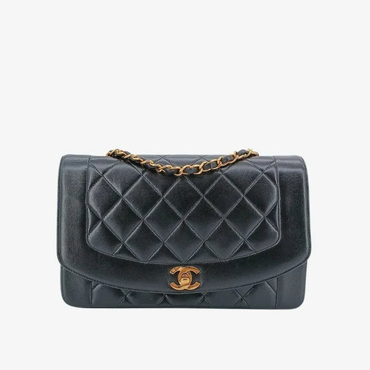 jt637-chanel-vintage-black-lambskin-25cm-diana-flap-bag