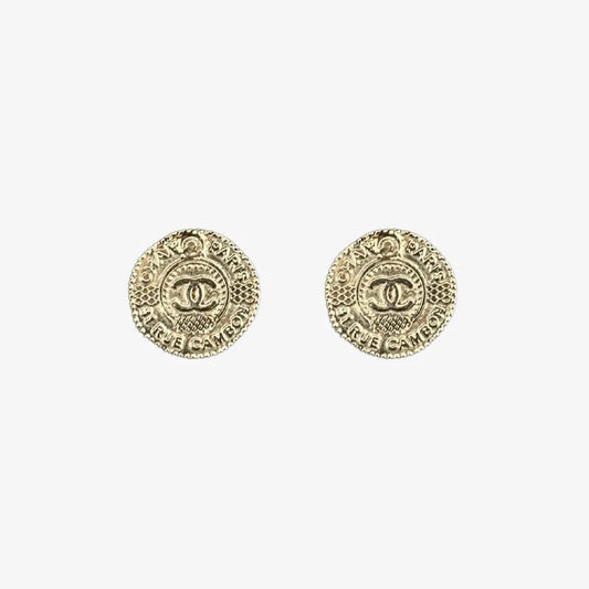 C617 - CHANEL Rue Cambon Gold Plated Earrings