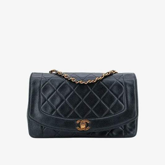 jt737-chanel-vintage-black-lambskin-25cm-diana-flap-bag