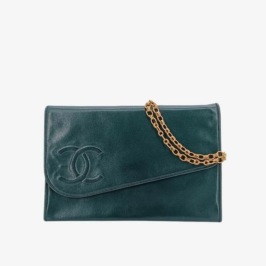 90198143-chanel-vintage-green-lambskin-shoulder-bag