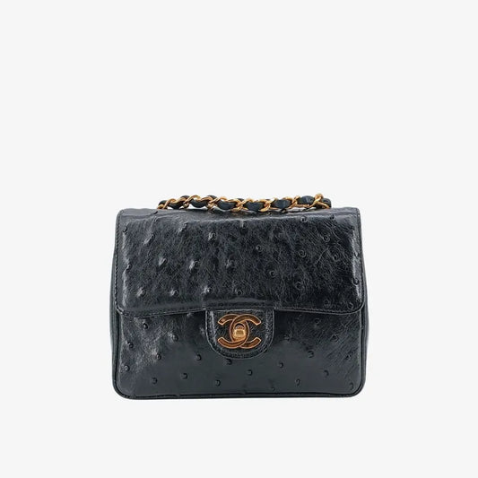 sh019-chanel-vintage-black-ostrichskin-17cm-mini-square-flap-bag