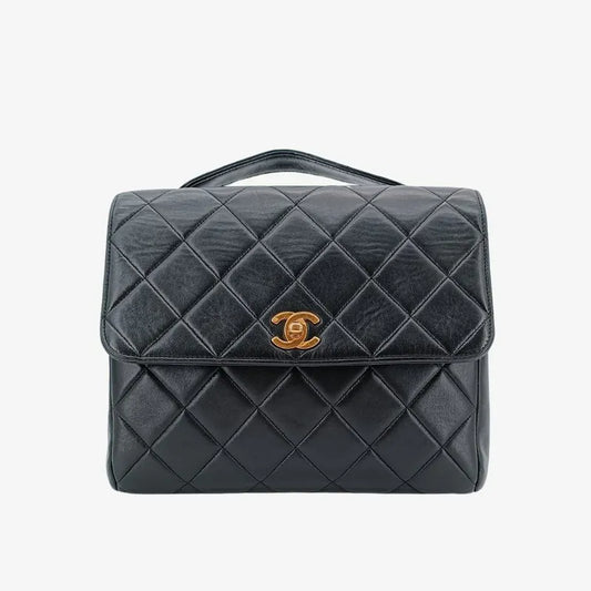 rb376-chanel-vintage-black-lambskin-quilted-flap-bag