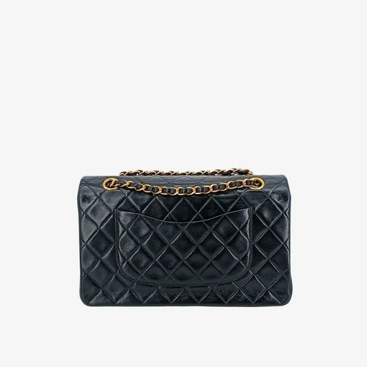 js984-chanel-vintage-black-lambskin-25cm-classic-flap-bag