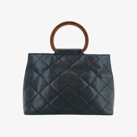 jw207-chanel-vintage-black-caviar-leather-wood-handle-handbag