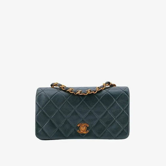 jt597-chanel-vintage-dark-green-lambskin-full-flap-bag