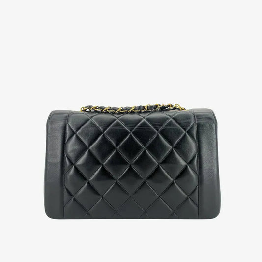 jw868-chanel-vintage-black-lambskin-25cm-diana-flap-bag