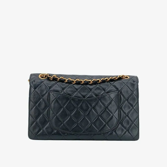 js941-chanel-vintage-black-lambskin-quilted-flap-bag