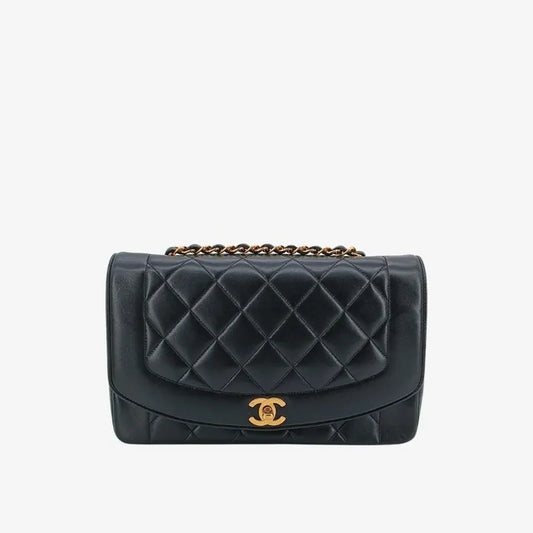 jt007-chanel-vintage-black-lambskin-25cm-diana-flap-bag