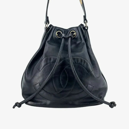 jw376-chanel-vintage-black-lambskin-bucket-bag