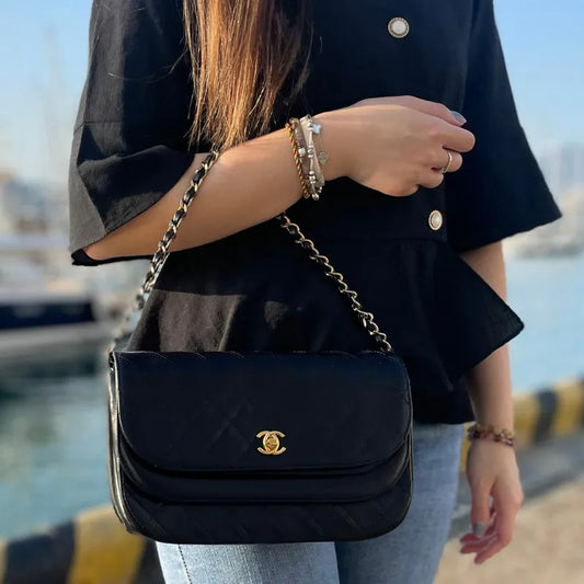 ju062-chanel-vintage-black-lambskin-half-moon-double-flap-bag