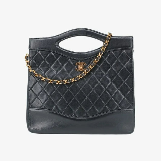 ra071-chanel-vintage-black-lambskin-quilted-31-tote-bag