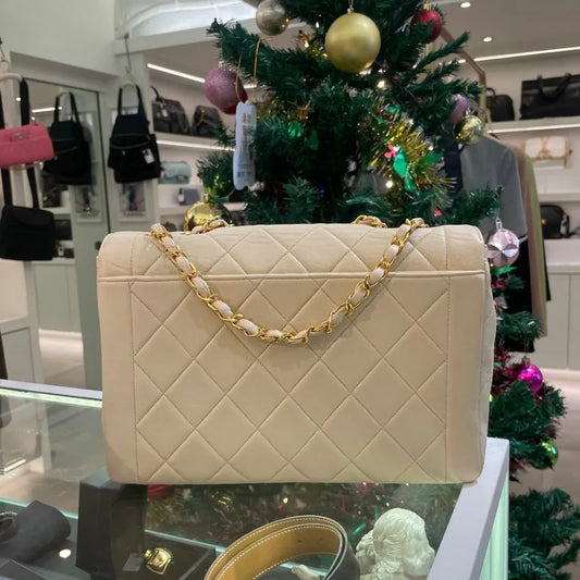 jw479-chanel-vintage-beige-lambskin-quilted-flap-bag