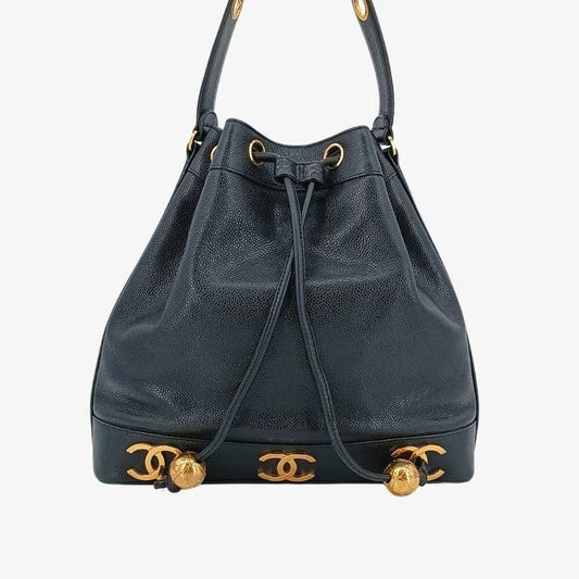 ra193-chanel-vintage-black-caviar-leather-gold-ball-bucket-bag