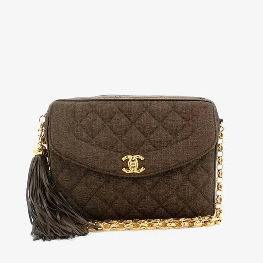 js011-chanel-vintage-brown-linen-gold-chain-camera-bag