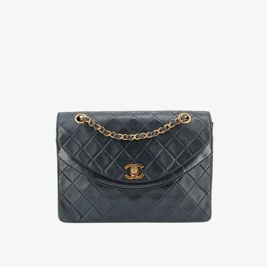 jah76-chanel-vintage-black-lambskin-quilted-flap-bag