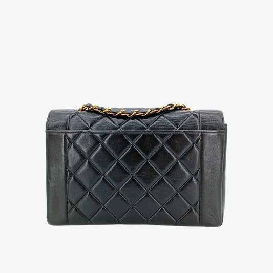 90204142-chanel-vintage-black-lambskin-tall-diana-flap-bag-with-back-pocket