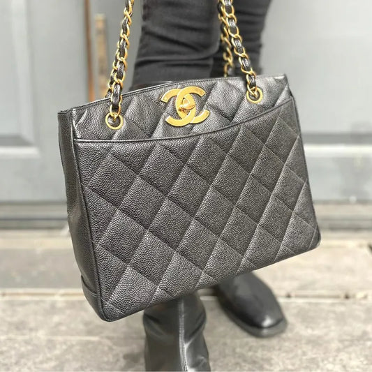 c393-chanel-vintage-black-caviar-leather-big-cc-tote-bag
