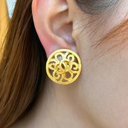 js315-chanel-vintage-button-gold-plated-clip-on-earrings
