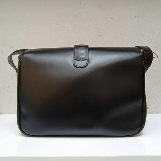 jw452-celine-vintage-black-box-leather-shoulder-bag