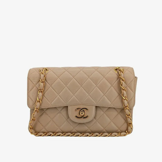 js724-chanel-vintage-beige-lambskin-23cm-double-side-flap-bag