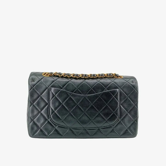 js520-chanel-vintage-black-lambskin-25cm-classic-flap-bag
