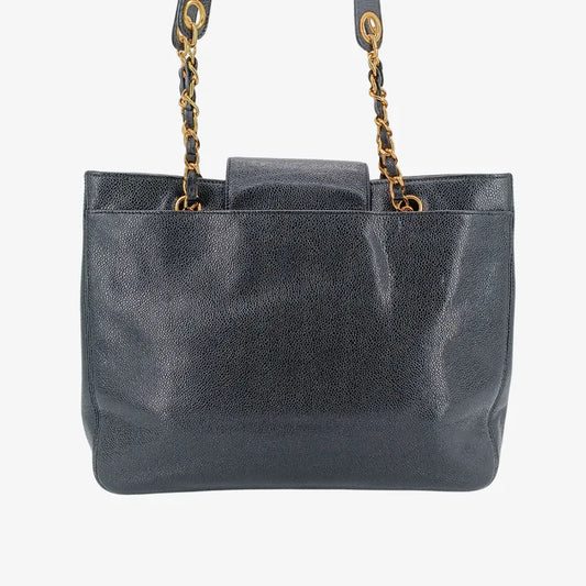 js543-chanel-vintage-black-caviar-leather-tote-bag