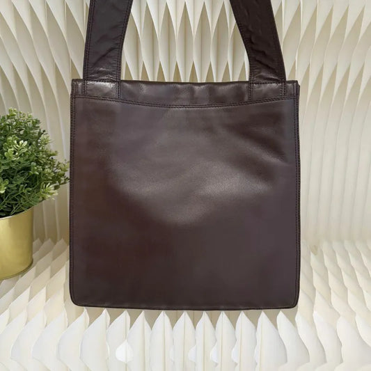 ra685-chaenl-vintage-brown-lambskin-shoulder-bag