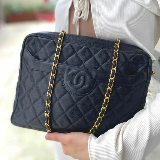 jm888-chanel-vintage-black-caviar-leather-tassel-camera-bag