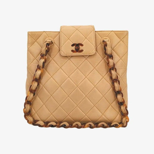 js532-chanel-vintage-beige-lambskin-quilted-tortoiseshell-tote-bag