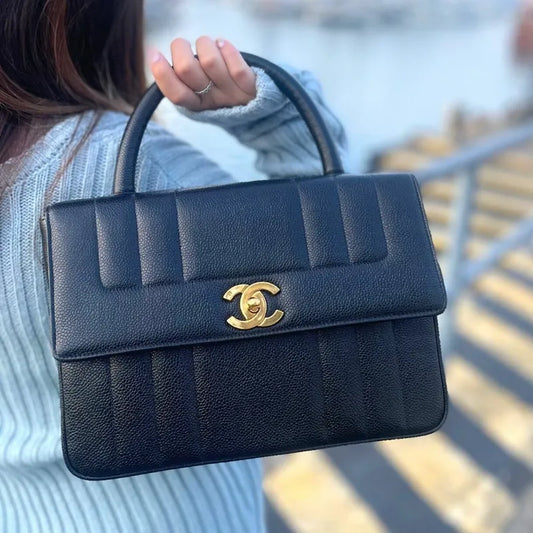 c361-chanel-vintage-black-caviar-leather-vertical-flap-handbag